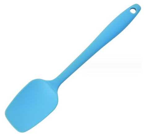 Spatola raschietto in silicone resistente al calore a forma di T, pentole da versatili per uso domestico (Blu)