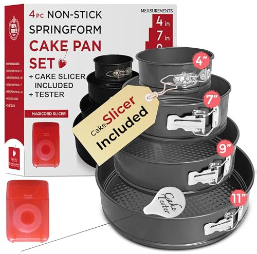 Cheesecake Pan and Springform Cake Pan Set - 4, 7, 9 and 11 in, NONSTICK