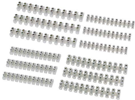 AGGER Durchsichtige elektrische Anschlussblöcke, 5 A, 10 A, 20 A, 30 A, zweireihig, 12 Positionen, Drahtverbinder, Schraubklemmenblock, 12 Stück