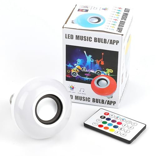 Music LED Ampoule, Haofy E26 / E27 Haut Parleur Bluetooth RGB Changement de Couleur Ampoule avec Port USB avec Télécommande pour la Fête, la Maison, Halloween Décorations de Noël