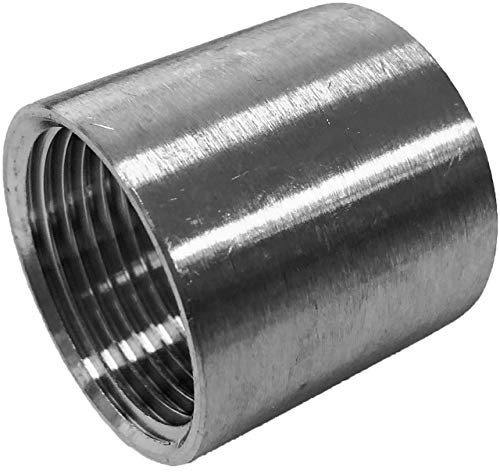 MegaHaustechnik Doppel Muffe Verbinder Kupplung aus V4A Edelstahl 1 Zoll IG x IG Innengewinde Innendurchmesser 30mm Gewinde Fitting Trinkwasser geeignet Rohr Verschraubung Verbindung VA INOX