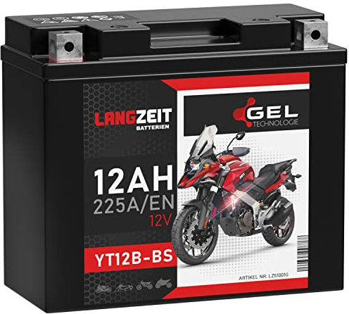 LANGZEIT YT12B-BS batteria moto 12V 12Ah GEL 51001 51015 YT12-B4 GT12B-4 CT12B-4 scooter senza manutenzione