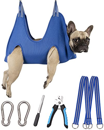 Kkiimatt 10 in 5 Pet Dog Grooming Amaca imbracatura con tagliaunghie, lima per unghie, amaca per unghie per cani, imbracatura per toelettatura cani per tagliare/tagliare le unghie