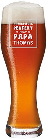 Leonardo - Vaso de Cerveza (500 ml, con Grabado Personalizado, Trigo de levadura, Cerveza Blanca, pils, Vaso clásico para Cerveza de Trigo para cumpleaños, día del Padre