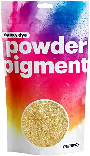 Hemway Epoxy Dye Powder Pigment Metallic Dark Gold Powder 50g | Mica Pigment for Resin, Epoxy, Polyurethane Paint, Jewellery & Resin Floors, Colour Enhancement