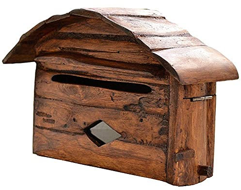 Väggmonterade brevlådor Amerikansk brevlåda Väggbrevlåda Lantlig stil villabrevlådehänge Creative Wood for Letters (Färg: Brun, Storlek: 36x24x15cm)(Brun 36x24x15cm)
