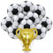 Luftballons Fußball, Trophäe Folienballon mit 10 Stück Folienballons Fussball, Aluminiumfolie Fußball, Soccer Champion Ballons für Junge Kinder Geburtstag WM Party Dekoration