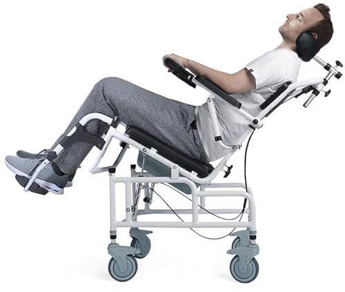 LIBRACTA Toilettenstuhl Fahrbar Für Senioren Mit Rollen, Dusch Toilettenstuhl, Duschstuhl Für Behinderte, Wc Stuhl Für Senioren, 45° Verstelbare Rückenlehne Badezimmerrollstuhl, 360° Leise Rollen