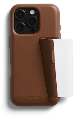 Bellroy Phone Case – 3 Card für iPhone 16 Pro Max (Leder-iPhone-Hülle, Handy-Geldbörse) -Sienna