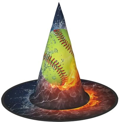 JEJEA Hexenhut zum Aufhängen, Softball-Druck, Halloween, Zaubererhut, schwimmend für Party, Veranda, Hof, Dekoration, 1 Stück