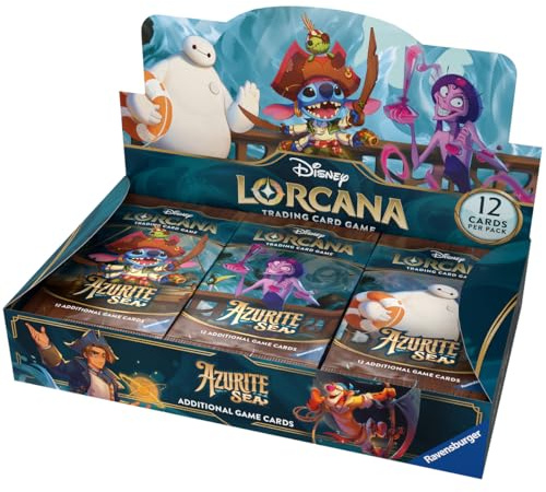 Ravensburger Disney Lorcana TCG: Azurite Sea Booster Pack Display | 24 Packs with 12 Trading Cards Each | Ideal for Collectors & Disney Fans | Suitable for Ages 8+