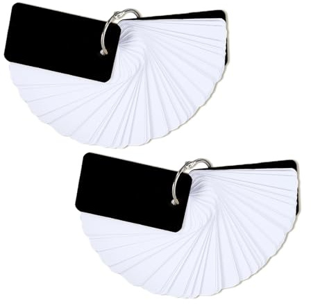 WUMUZAI 100 tarjetas flash con anillos y cubierta para estudiar, 4 x 7 cm, pequeñas tarjetas de índice en blanco de doble cara, tarjetas de notas de colores sin rayas para negocios de estudio, color