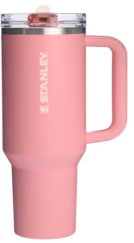 Stanley Quencher ProTour Flip Straw Tumbler with Leakproof Lid 40 oz | Built-In Straw and Handle | Cup Holder Compatible for Travel | Insulated Stainless Steel Cup | BPA-Free | Pink Mesa