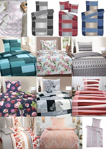 MB Warenhandel24 Bettwäsche Winter Biber Baumwolle attraktive Designs 135x200 + 80x80 cm 2-4 TLG teilig (Roeschen, 1x ca. 135x200 cm + ca. 1x 80x80 cm)