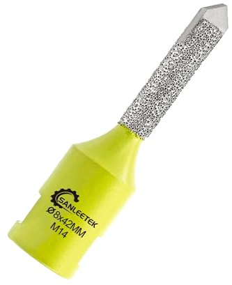 SANLEETEK Broca Diamante para Mortero - Fresa Diamante con Punta de Carburo Posicionador para Eliminar Mortero y Agrandar Agujeros en Ladrillos de Mampostería, 8mm x 42mm, M14 Rosca