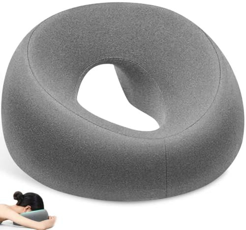 Coussin Massage Visage avec Trou Respirant, Oreiller Massage Facial en Mousse à Mémoire, Appui-Tête de Massage Ergonomique, Tetiere Table de Ma-ssage en Forme de U pour Bureaux, Spa, Salon de Beauté