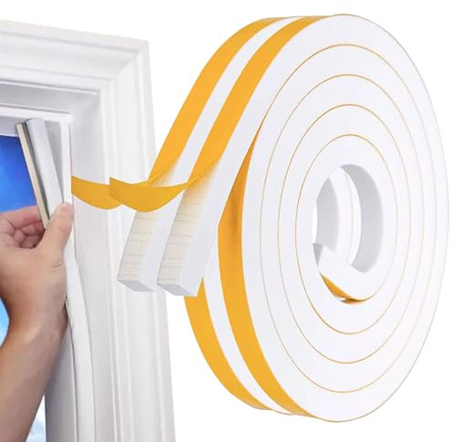 Guarnizione impermeabile per porte, 4,9 m, guarnizione per porta, 4,9 m, nastro isolante impermeabile, in gommapiuma, per auto e garage