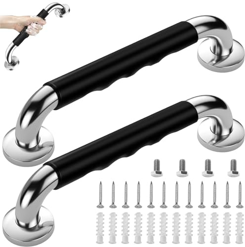 2 Pcs Barras Seguridad, Agarraderas Baño Acero Inoxidable 30cm, Agarrador Ducha Antideslizante, Baranda Bañera para Escaleras Cocina Pared, Asa Asidero para Embarazo, Discapacitado y Personas Mayores