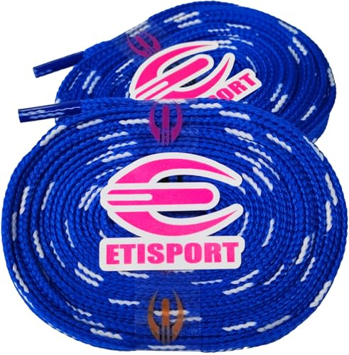 ETISPORT Par de cordones planos profesionales, para hockey, botas hielo, línea sobre ruedas. Resistentes. Largo 3 m - 118in cada uno.