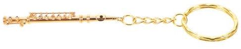 TOGEVAL Porte-Clés Flûte en Métal Doré Mini Breloque Musicale Vintage Accessoire Cadeau pour Amateurs de Musique Décoration Paquet et Clés pour Fête et Usage Quotidien
