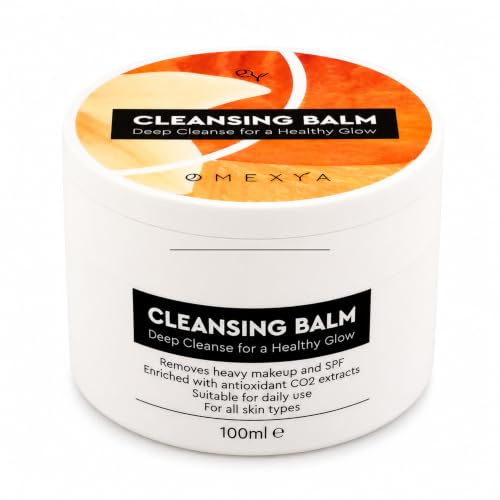 Omexya Cleansing Balm 100 ml — rengöringsbalsam ansikte med mandelolja, granatäpple & 3 CO2 växtextrakt, sminkbalsam sminkborttagning för dubbel rengöring