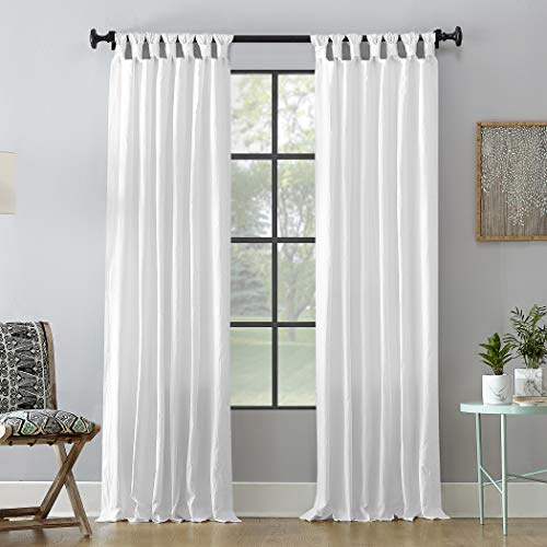 Archaeo Washed Cotton Twist Tab Curtain, 52 x 84, White