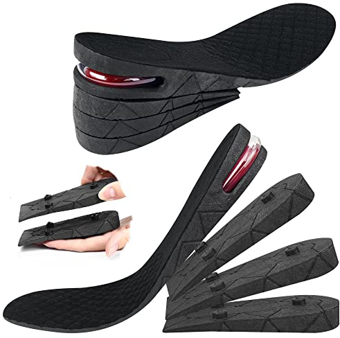 Height Increase Shoe Insoles, 3cm 5cm 7cm 9 cm Adjustable Scalable Comfortable Orthotic Insoles Elevator Lifts Kit Up 3.6 Unisex Air Cushion Heel Pad Boot Insert Taller for Men Women (4-Layer)