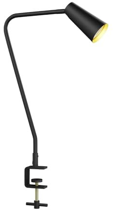 Lucande Klemmleuchte Angelina (Skandinavisch) in Schwarz aus Metall (1 flammig, GU10) - Tischlampe Tischleuchte Leselampe Nachttischlampe Arbeitszimmerleuchte