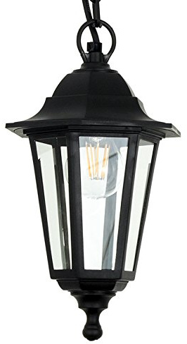 Kwazar Luminaire Lampada da Esterno Rerto a Sospensione E27 Max 60W Lampada a Sospensione Lampada a Sospensione IP44 Terrazza Lanterna ERANO.D