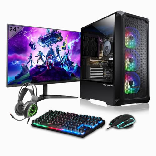 VolttierPC - PC Gaming Completo Intel Core i5 12400F | NVIDIA RTX 3050 6GB | 16GB DDR4 | 1TB M.2 SSD | WiFi 6 + Bluetooth 5.2 | Windows 11 Pro | Monitor 24 100Hz | Pack Gamer | Ordenador Sobremesa