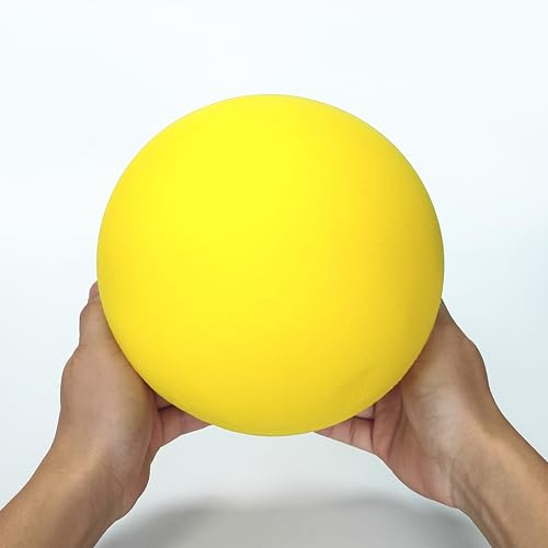 Ganjiang Bola de Esponja de Espuma Suave sin Ruido de 7 Pulgadas Bola de Patada de Actividad Interior Bola Dodge Ball (Amarillo)