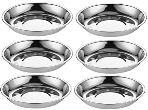 UPKOCH Set 6 Vassoi Rotondi Acciaio Inox 6 Pollici Piatto Fondo Per Barbecue Picnic Conservazione Pasta Frutta E Dessert Facile Da Pulire E Uso Versatile