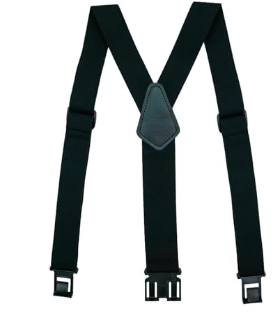 MELOTOUGH Tirantes de clip para cinturón para hombre, con extremo de gancho elástico, tirantes de clip de plástico, no metálicos, aptos para aeropuertos, Negro -, L