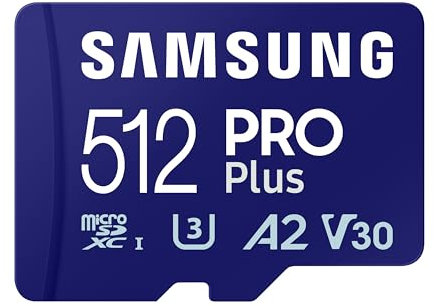 Samsung PRO Plus microSD-Karte + USB-Kartenleser, 512 GB, Für Mobile Gaming auf Smartphones, Tablet und Handheld Konsolen, UHS-I U3, Full HD & 4K UHD, 180 MB/s Lesen, 130 MB/s Schreiben, MB-MD512SB/WW