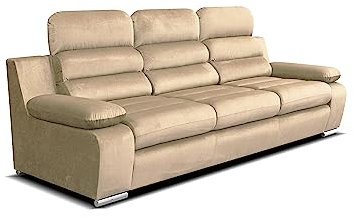 Robin Amber Sofa 3-Sitzer mit Schlaffunktion Schlafsofa Schlafcouch für Wohnzimmer Bettsofa für Schlafzimmer Couch Sofas & Couches mit Bettfunktion 238 x 96 x 95 cm Kronos Stoff Creme