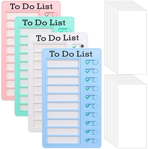 ZOCONE 4 tabelle per le faccende dei bambini, lista di controllo con 20 fogli bianchi, tabella delle faccende riutilizzabili staccabili per adulti e bambini, 4 colori, programma giornaliero, lista di