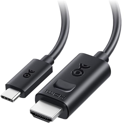 Cable Matters 48Gbps USB C to HDMI 2.1 Cable 1.8m, Support 4K@240Hz and 8K@60Hz HDR on Windows - Thunderbolt 5/4, USB4 Compatible with MacBook Pro, XPS, ThinkPad - Max 4K@60Hz on macOS