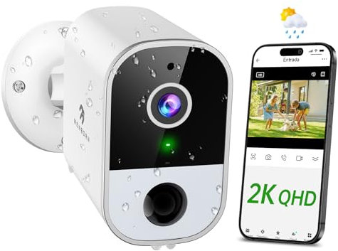 Menborn Überwachungskamera Aussen Akku, 2K/4MP Kamera Überwachung Aussen Kabellose 2,4 GHz WLAN mit PIR Bewegungserkennung, IR Nachtsicht, 2-Wege Audio, kompatibel mit Alexa, IP65