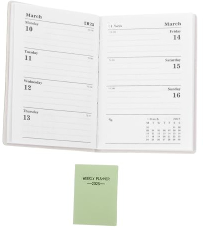 Planificador semanal de bolsillo para 2025, edición de tapa dura, pequeño, suministros de oficina para el hogar, mes, calendario de bolsillo, calendario semanal, libro de planificación de tapa dura,