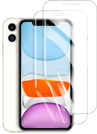 HYVICYROT Hydrogel Skärmskydd för iPhone XR/11, 2 stycken HD Genomskinliga Mjuka TPU Skärmskydd [Inte Härdat Glas] [HD Genomskinligt] [Hög Känslighet]