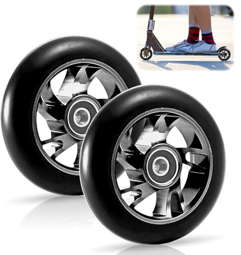 Ersatzräder für Scooter, 2 Stück, 120 mm, Ersatzräder für Scooter, mit ABEC-9-Kugellagern, Scooter-Räder für kippbare Autos, kompatibel mit den meisten Rollern, lange Lebensdauer