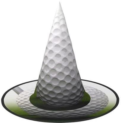 1 chapeau de sorcière pour Halloween, balle de golf, chapeau de sorcière, chapeau flottant pour homme et femme, accessoires de costume d'intérieur et d'extérieur, décorations d'Halloween pour porche