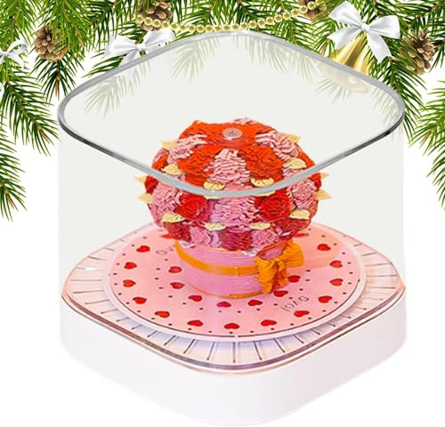 Zasdvn Calendario 3D 2026, calendario de mesa extraíble con rosas, bloc de notas, accesorios de escritorio para Navidad, cumpleaños, Año Nuevo, mujeres, profesores, oficina, trabajo, estudio