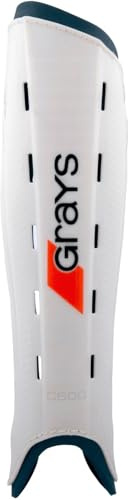 Grays, G600, parastinchi per hockey, Bianco/Blu Navy (2017/2018), S