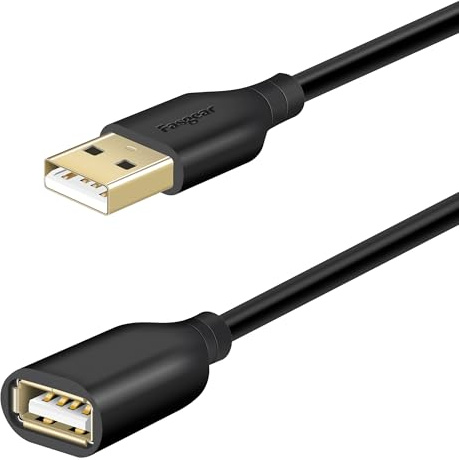 Fasgear USB 2.0 Extension Cable, 10ft, Black