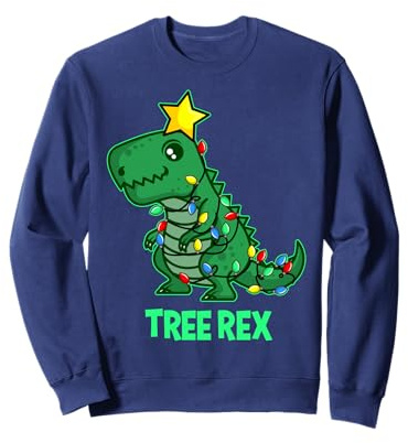 Ugly Christmas Maglione TREX Regalo Dinosauro per papà Felpa