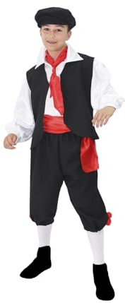 Pegasus Costume tarantella bambino/a vestito carnevale balli tradizionali/folkoristici (S 5/6 ANNI, TARANTELLA BAMBINO)