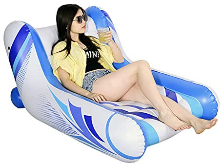 ZXQZ Aufblasbarer Schwimmbecken-Schwimmer, 3-in-1-Schwimmbecken-Lounge, Schwimmbad-Drifter, Tragbare Wasserliege, Wasserfloß für Erwachsene Poolparty Sommeraktivitäten