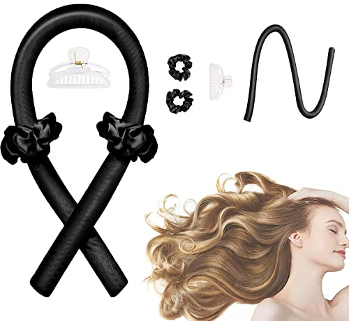 Bigodini arricciacapelli Avvolgimento Capelli Lunghi durante Notte, kit Boccoli Senza Calore, Fascia bigodino per donne