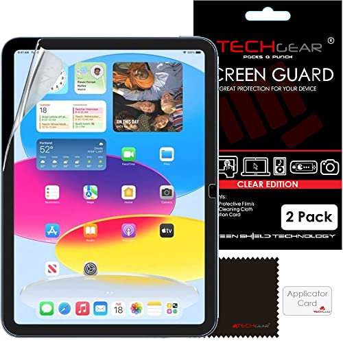 TECHGEAR 2 Pack Displayschutzfolien für iPad (A16) 11. und 10. Generation, TRANSPARENTE Displayschutzfolien kompatibel mit Apple iPad 11 2025 und iPad 10,9 zoll 2022